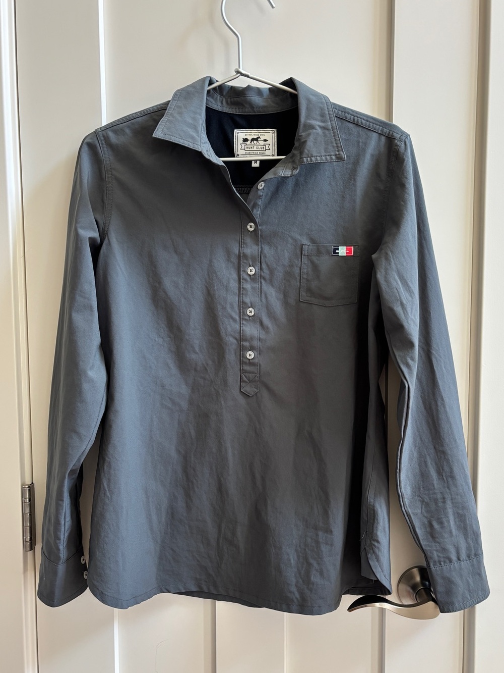 Hunt Club Gray Long Sleeve Riding Shirt Women's Size M